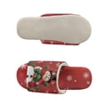 thumbnail image 5 of COEQINE Snowman Snowflake Red Womens Fluffy Slippers Washable Christmas Indoor Slides Y2K House Sandals Soft Open Toe Bedroom Slippers Quiet Slip On House Slides for Her Ladies Mom, 36-37, 5 of 7