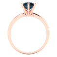 thumbnail image 4 of 1 ct Round Cut Natural London Blue Topaz Solitaire 14K Rose Gold Womens Engagement Ring, 4 of 5