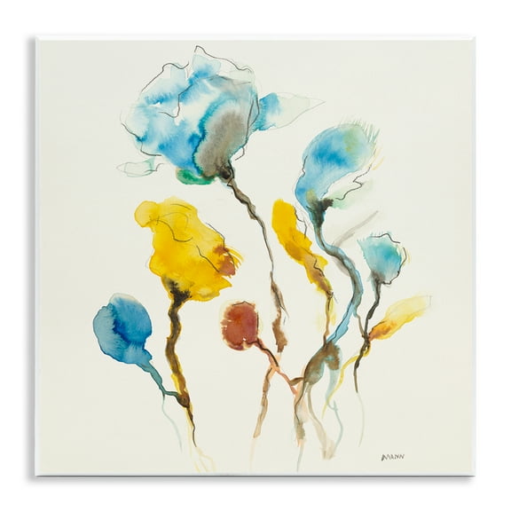 Stupell Industries Modern Watercolor Blooms Abstract Painting Unframed Art Print Wall Art, 12 x 12