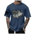 thumbnail image 5 of Gvdentm USA Tshirt Men's USA Flag Distressed Graphic Short Sleeve T-shirt Tops 4th of July Independence Day A10-Dark Blue,L, 5 of 5