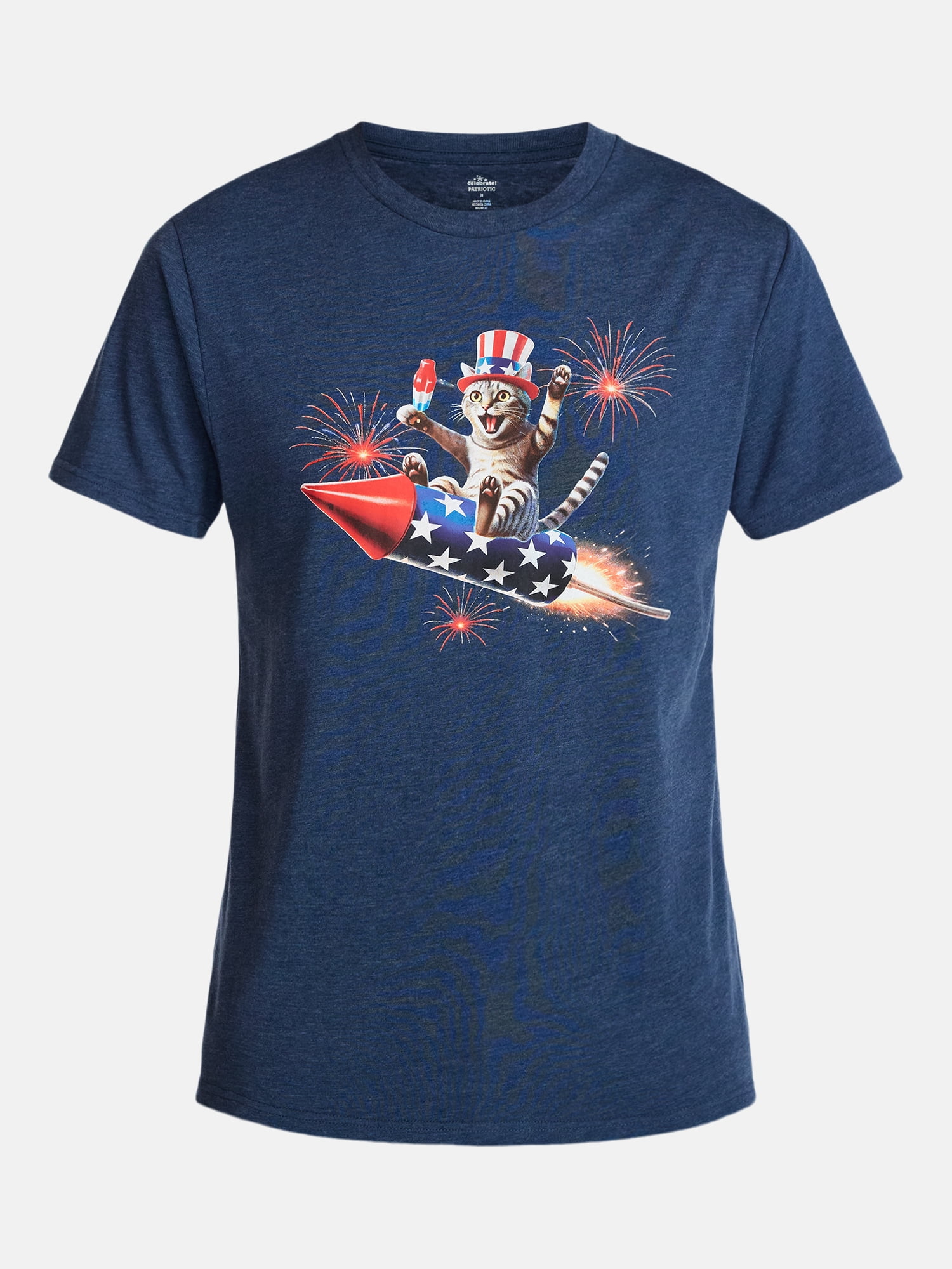 Americana Men's and Big Men's Bomb Rocket Ride Graphic Tee Shirt from Way to Celebrate, Sizes XS-3XLT