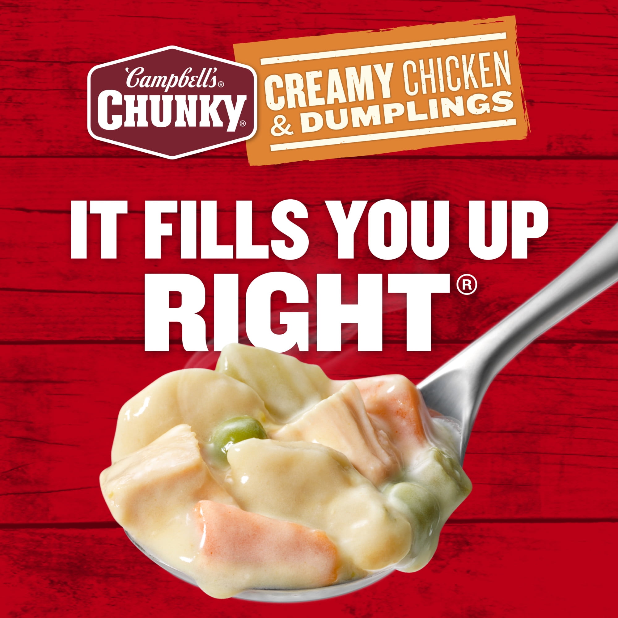 (12 pack) (12 pack) (Case of 12) Campbell's Chunky Soup, Ready to Serve Creamy Chicken and Dumplings Soup, 18.8 oz Can