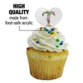 thumbnail image 3 of Letter T Floral Monogram Initial Heart Love Cupcake Picks Toppers Decoration Set of 6, 3 of 7