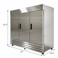 thumbnail image 7 of Commercial 81 in Reach-In Refrigerator, 72 Cu Ft, 3 Solid Door Stainless Steel Upright Refrigerator with Self-Closing Doors, Lock & Casters, NSF Commercial Kitchen Refrigerator, Cooler Depot, 7 of 7
