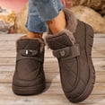 thumbnail image 2 of Womens Platform Snow Boots Fashion Quilted Thickened Warm Plush Lined Nonslip Winter Ankle Booties Slip on Loafers Coffee 4.5, 2 of 6