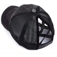 thumbnail image 1 of Casquette de Baseball en Forme de Queue de Poney Chapeau de Soleil de Camionneur Réglable en Maille à Gros Chignon, 1 of 4