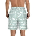 thumbnail image 3 of Kdxio White Swan Pattern Mens Casual Shorts - Drawstring Summer Beach Sports Shorts for Men, 3 of 9