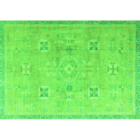 Ahgly Company Indoor Rectangle Oriental Green Traditional Area Rugs, 2' x 4'