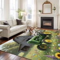 thumbnail image 3 of Farmhouse Washable Area Rug 5 x 8 ft Spring Flowers Watercolor Green Truck Vintage Barn, Soft Non Slip Rugs Stain Repellent Indoor Felt Carpet for Living Dining Room Bedroom Home Office, 3 of 9