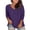 Purple, variant on Women's Long Sleeve T-Shirt WCJM Women Blending Shirts Green Fashion Plus Size Women's Solid Color V-Neck 3/4 Sleeve Blouse