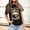 Black, variant on Graphic Tees for Women Casual Printed Round Neck Short Sleeve T Shirt for Women – Comfortable Daily Wear Breathable Blend Top Easy Care Versatile Everyday Tee Brown XL