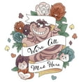 thumbnail image 2 of Men's Alice in Wonderland Cheshire Tattoo We Are All Mad Here Graphic Tee White Large, 2 of 5