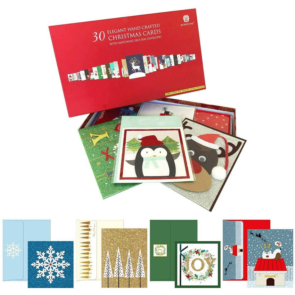 Burgoyne 30 Elegant Hand Crafted Christmas Cards With Matching Self 