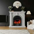 thumbnail image 5 of BOSHIRO Electric Fireplace with Mantel, 48 Inch Fireplace Tv Stand with Birdcage Fireplace Heater for Bedroom, Entryway Decor, 5 of 10
