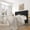 Black, variant on Frostbloom Queen Size Linen Fabric Upholstered Bed with Wingback Headboard, Beige