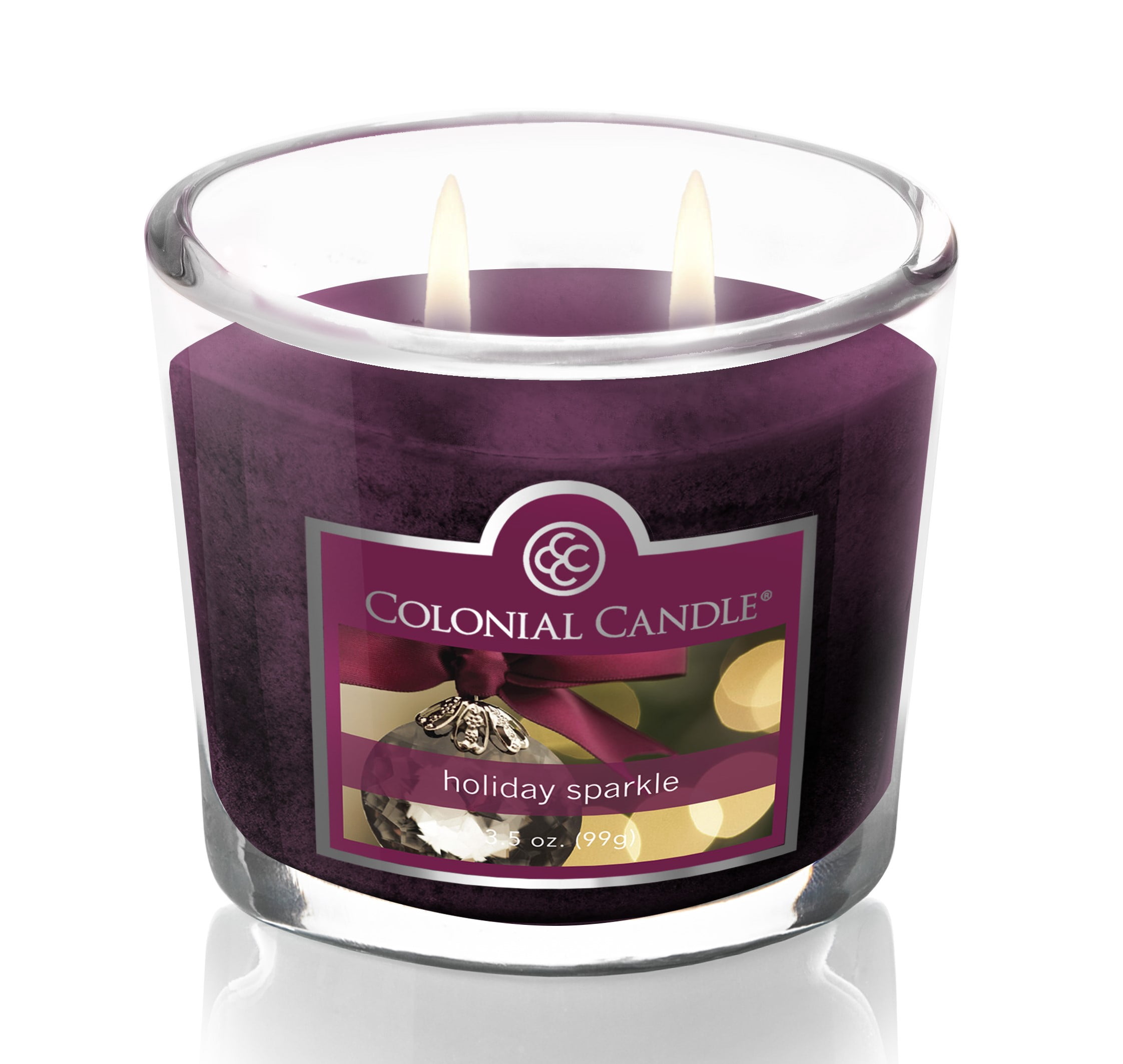 Colonial Candle Holiday Sparkle Scented Jar Candle - Classic Ovals - 2 Wick - 3.5 oz - 20h Burn