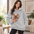 thumbnail image 4 of Cat Hoodie Pet Pouch Hoodie Sweatshirt with Pouch for Dog Fleece Kangaroo Pocket Dog Carrier Sweatshirts, 4 of 5