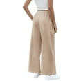 thumbnail image 7 of TEMOFON Womens Baggy Wide Leg Palazzo Pants Casual Loose Drawstring Elastic Waisted Lounge Trousers with Pockets, 7 of 7