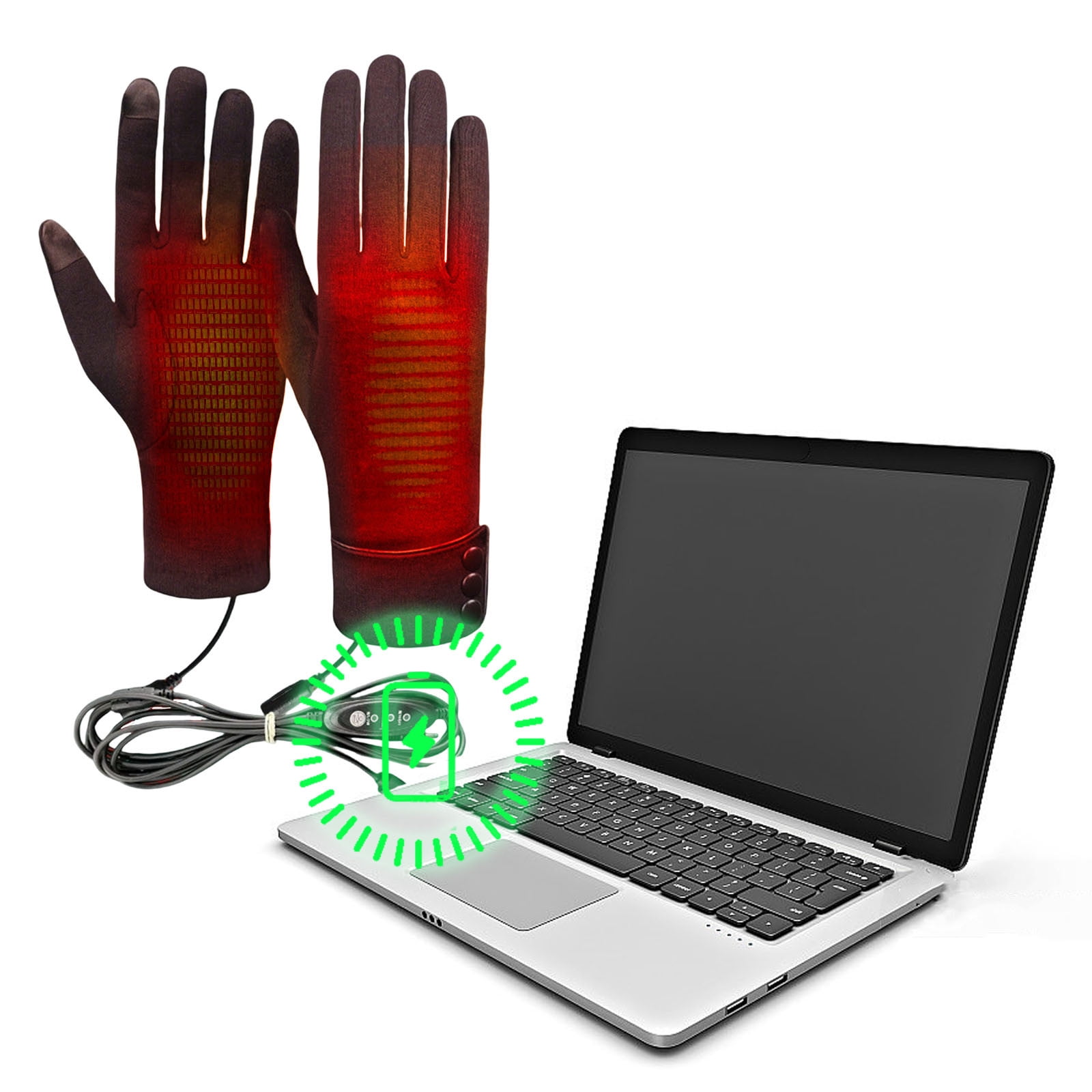Lunxisen 1 Pcs Portable Heated Gloves Fingerless Rechargeable Hand Warmer for Cold Weather Indoor Outdoor Winter Activities Arthritis Pain Relief