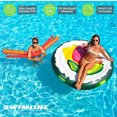 thumbnail image 4 of Swimline Bouée Gonflable Ronde Géante de 60 Pouces en Forme d'Île Roulée, Radeau, Chaise Longue avec Baguettes de 73 Pouces pour Adultes et Enfants, 4 of 6