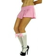 thumbnail image 7 of ToBeInStyle Women's Opaque Knee High w/ Satin Bow - White/Bright Pink, 7 of 7
