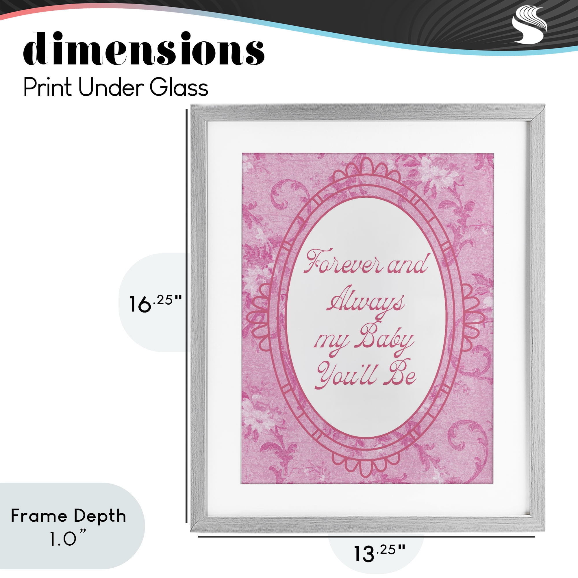 Stupell Industries Forever & Always My Baby Gray Framed Print Under Glass, design by Lil' Rue