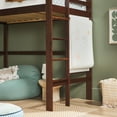 thumbnail image 3 of Walker Edison Contemporary Twin Loft Wooden Bed with Ladder, Walnut, 3 of 11