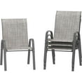 thumbnail image 5 of ECOPATIO Patio Chairs Set of 4, Outdoor Stackable Dining Chairs for All Weather, Breathable Garden Outdoor Furniture for Backyard Deck, Light Grey, 5 of 7