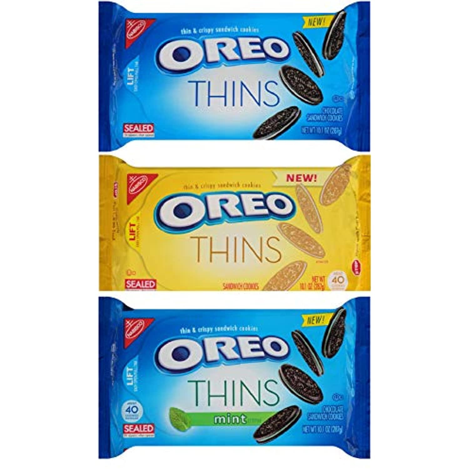 Oreo Thins Variety Pack (Pack Of 3) - Original, Golden, Mint Creme