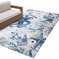thumbnail image 2 of Ocean Octopus Washable Area Rugs 4'x6', Blue Yellow Sea Star Shell Coral Blue Low Pile Throw Living Room Rug Non-Slip Sturdy Edge Binding Carpet for Indoor Entryway Bedside Kitchen, 2 of 9