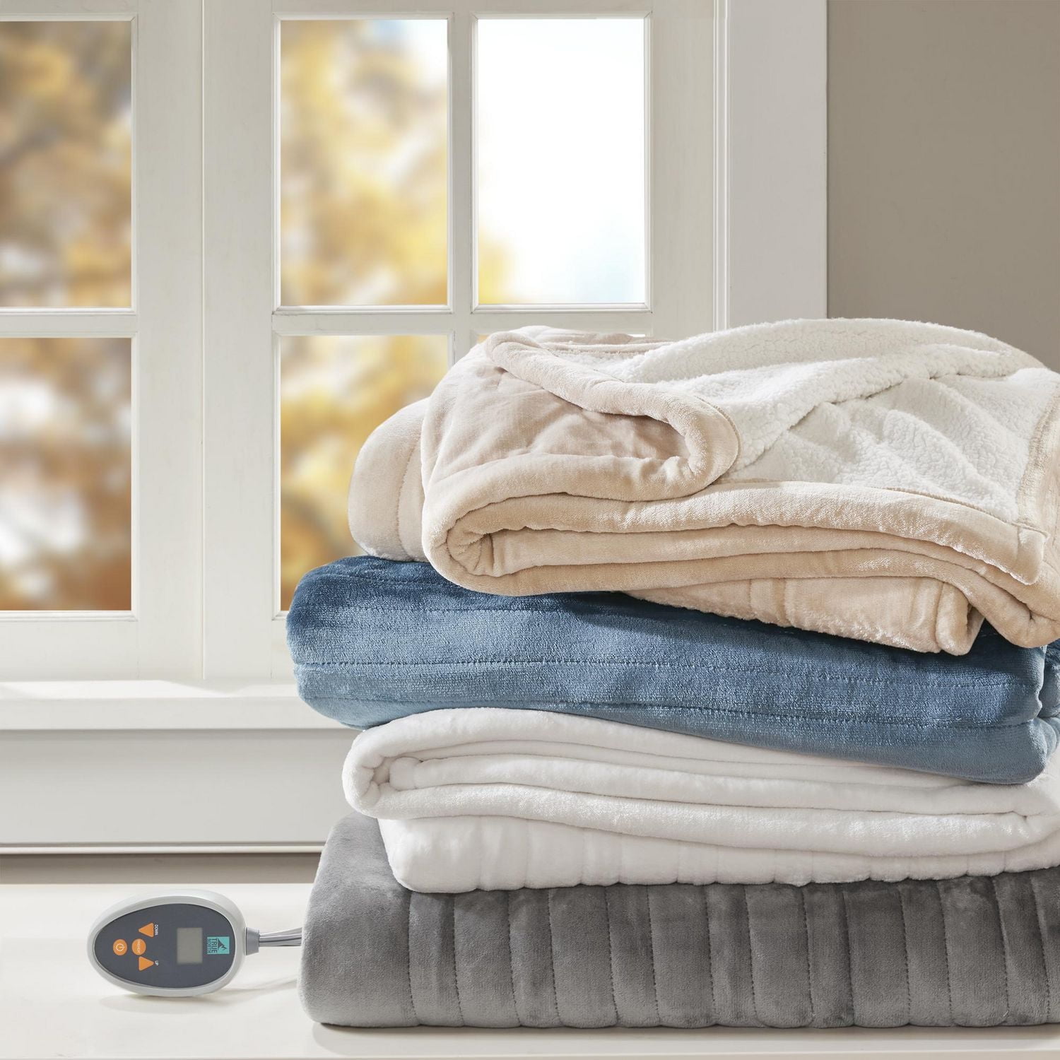 CC Couverture chauffante en peluche avec minuterie automatique