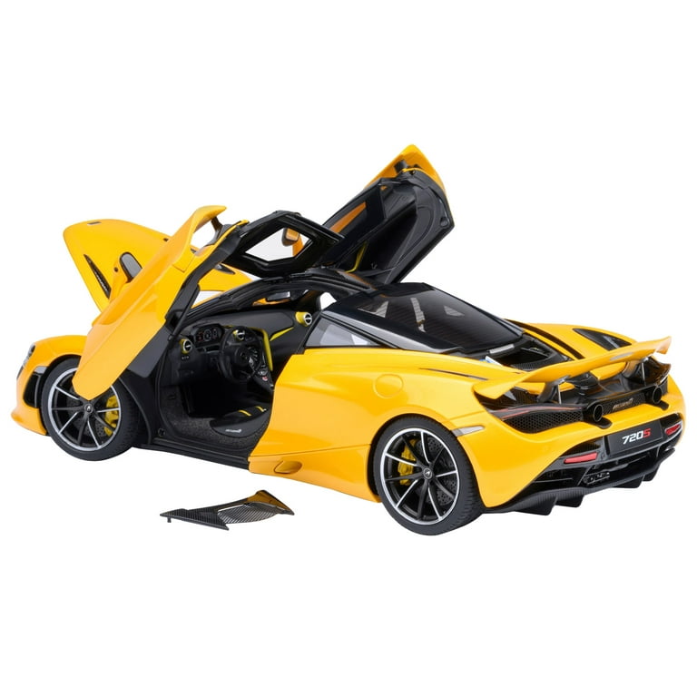 McLaren 720S Volcano Yellow with Black Top and Carbon Accents 1/18