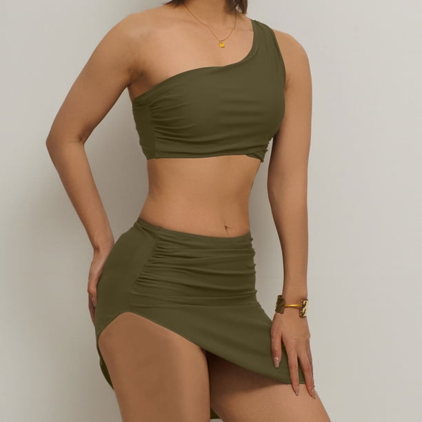 Traje de baño para mujer, moda, cómodo, color sólido, bikini, traje de baño de color liso para mujer, conjuntos de bikinis, trajes de baño para mujer