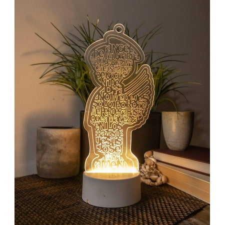 RBN LED Multi Color Guardian Angel Wings Boy Stand Laser Cutout Baptism Centerpiece First Communion Quinceañera Children Kids Party Favors Home Decor Christening Centerpiece - 6PCS