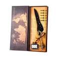 thumbnail image 2 of WWV Vintage Quill Dip Pen Set Glass Feather Pen with 15ml Ink 5 Nibs Brass Base and Letter Opener Calligraphy Writing Gift Set for Women and Men, 2 of 3