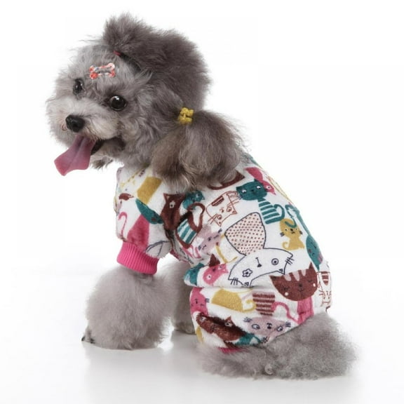 Pet Soft Flannel Pajamas Pjs Sleepwear Small Dogs Warm Clothes Jumpsuit Costumes