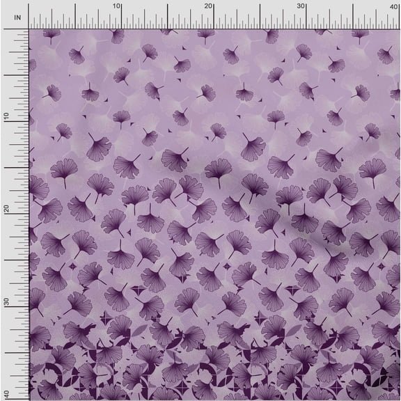 oneOone Viscose Chiffon Light Purple Fabric Artistic Flower Panel Diy Clothing Quilting Fabric Print Fabric By Yard 42 Inch Wide