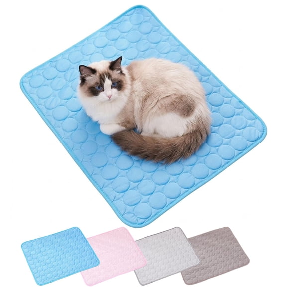 Ice Silk Cooling Mat for Dogs, Washable Pet Cooling Pad, Slip-Resistant & Foldable for Sofa, Crate, Car Seat & Outdoor Use