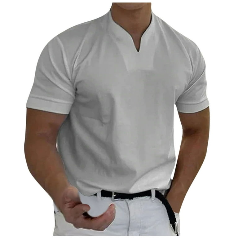 Muscle Polo Shirts for Men Slim Fit Short Sleeve Golf Shirts Men