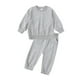 thumbnail image 1 of Gibobby Conjunto de pants para niño pequeños Niños Niñas Invierno Manga larga Deportes Color sólido Fleece Tops Pantalones 2PCS Trajes Conjunto de ropa(Gris oscuro,8-9 Años), 1 of 5