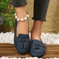 thumbnail image 4 of Hopeusnice Flats Driving Shoes for Women Trendy Non-Slip Breathable Soft Pumps Shoes Flock Fall Slip-Ons Flats Driving Shoes Flat Heel Classic Loafers Office Shoes Rubber Sole Vacation Shoes Navy 36, 4 of 7