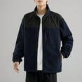 thumbnail image 1 of LOVZFMLL Jackets for Men's Fall And Winter Color Blocked Fleece Jacket Casual Cardigan Jacket, 1 of 9
