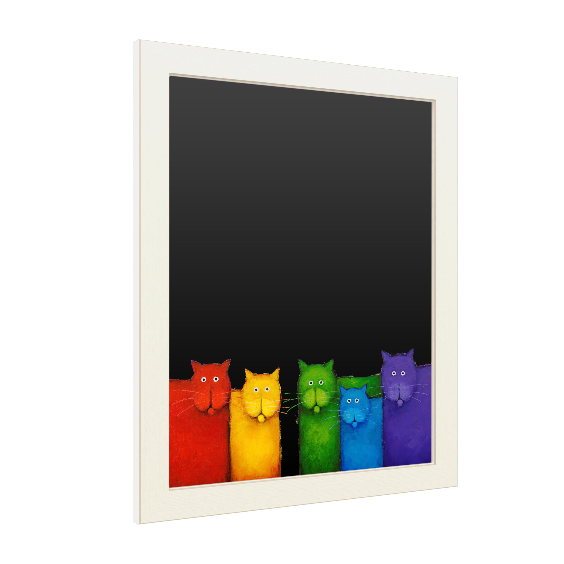 Functional Chalkboard with Printed Artwork - Daniel Patrick Kessler 'Rainbow Cats' Chalk B