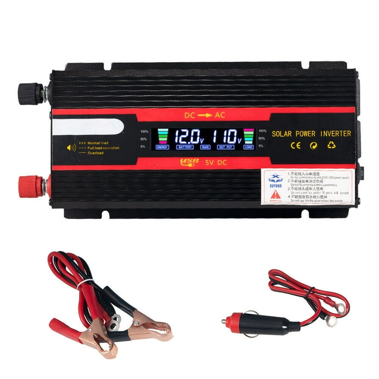 Pure Sine Wave Inverter 12V to 220V 3000W-6000W Peak Power Converter DC to  AC with LCD Display, for Car Boat Truck RV Solar Power,5000W-12Vto220V