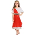thumbnail image 1 of MIASHUI Ensemble Robe Toge Grecque Ancienne avec Bandeau pour Filles Enfants Fête d'Halloween Jeu de Rôle Rouge, 11-12 Ans, 1 of 8