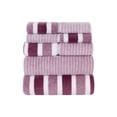 thumbnail image 1 of 8 Piece Bath Towel Set, Super Absorbent and Quick Dry Velvet Towels with Hanging Loop, Soft Stripe Washcloth and Hand Towel Set for Bathroom, Spa, Guest, Blue, 1 of 8