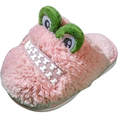 

QWZNDZGR Baby Girl Boy Slippers Infant Furry House Slipper Slip On Loafers House Shoes Indoor Outdoor Warm House Slippers