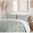 thumbnail image 6 of Ambesonne Leafage Duvet Cover Set, Modern Pastel Leaves Herbs, 2-Calking, Sage Green, 6 of 7