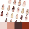 thumbnail image 3 of Handmade Press On Nails Almond Medium Long 3D Fake Nails with Charms style01, 3 of 5