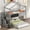 Gray, variant on Twin over Full Size Bunk Bed, Wooden Bed Frame with Storage Staircase, Blackboard, Roof, Multifunctional House Bed for Kids, Teens, Adults, Gray